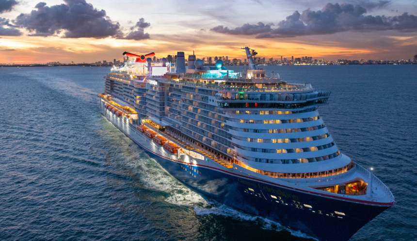 Carnival Celebration cruise ship on open water